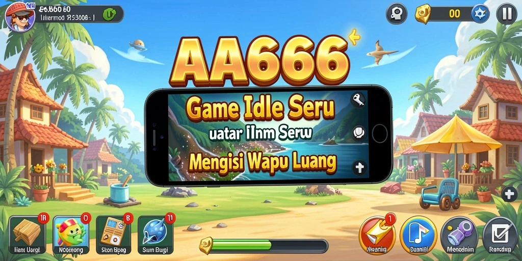 Tampilan gameplay seru dari AA666 saat mengumpulkan sumber daya Idle.