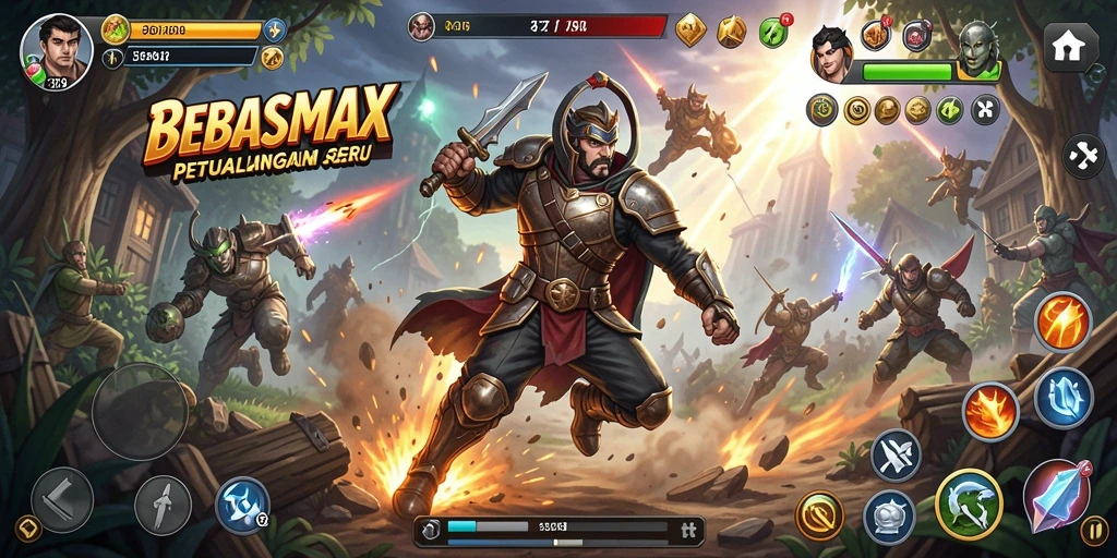 Tampilan seru dari gameplay BEBASMAX yang penuh aksi.