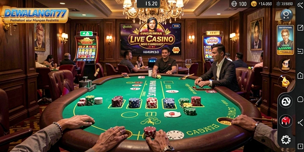 Tampilan gameplay Live Casino yang menarik dan interaktif di DEWALANGIT77.