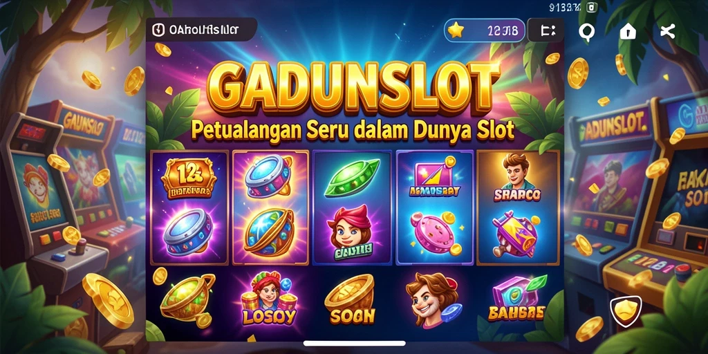 Tampilan gameplay GADUNSLOT yang penuh warna dan seru.