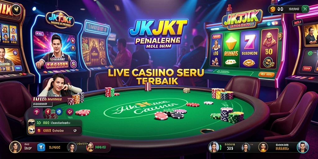 Screenshot utama JKTJKT menampilkan gameplay Live Casino yang mendebarkan.