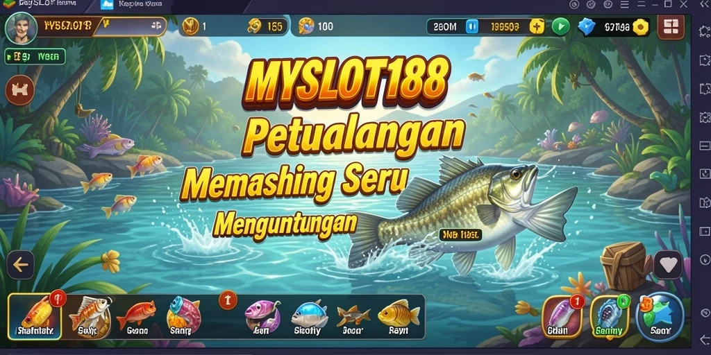 Screenshot gameplay MYSLOT188 yang menampilkan aksi memancing seru.