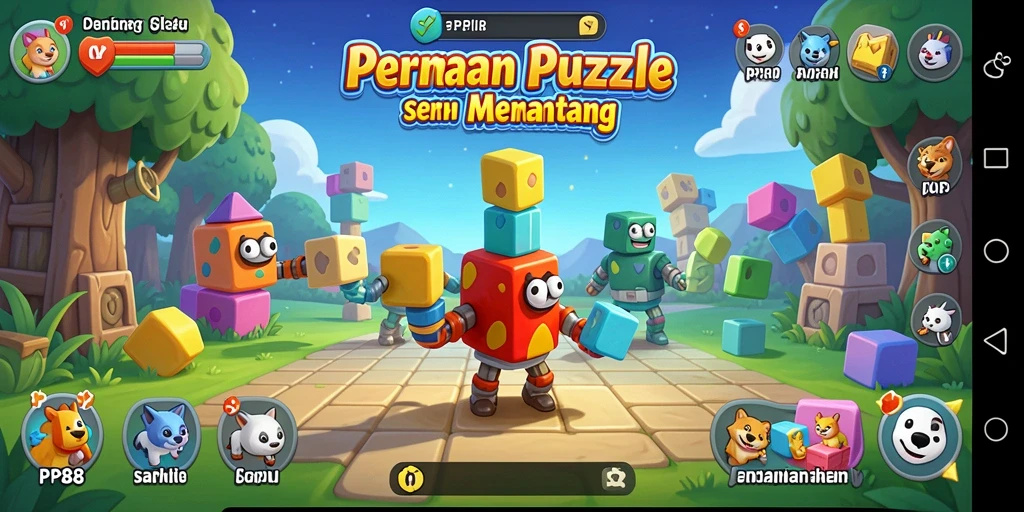 Tampilan gameplay seru dalam permainan Puzzle PP88 yang menantang.