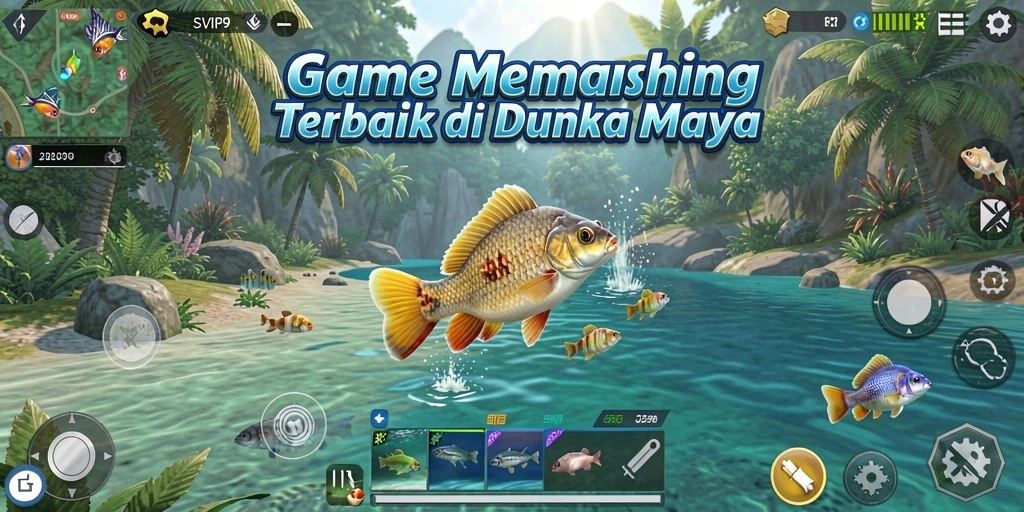 Tampilan gameplay SVIP9 yang menakjubkan saat memancing.