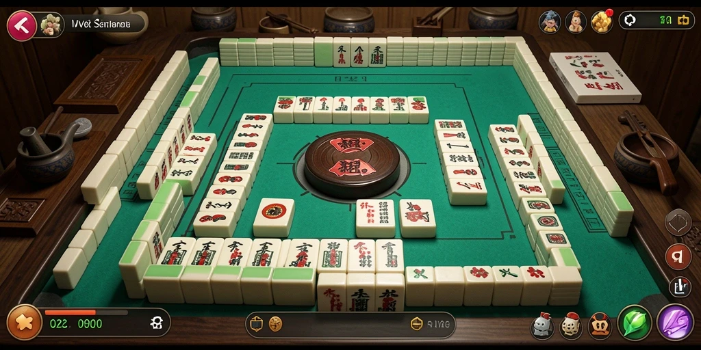 Screenshot gameplay VV62 dengan tampilan ubin Mahjong yang menarik.
